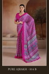 Pure Ajrakh 014 By Rajtex A To F Modal Satin Ajrakh Printed Fancy Saree Suppliers In India
